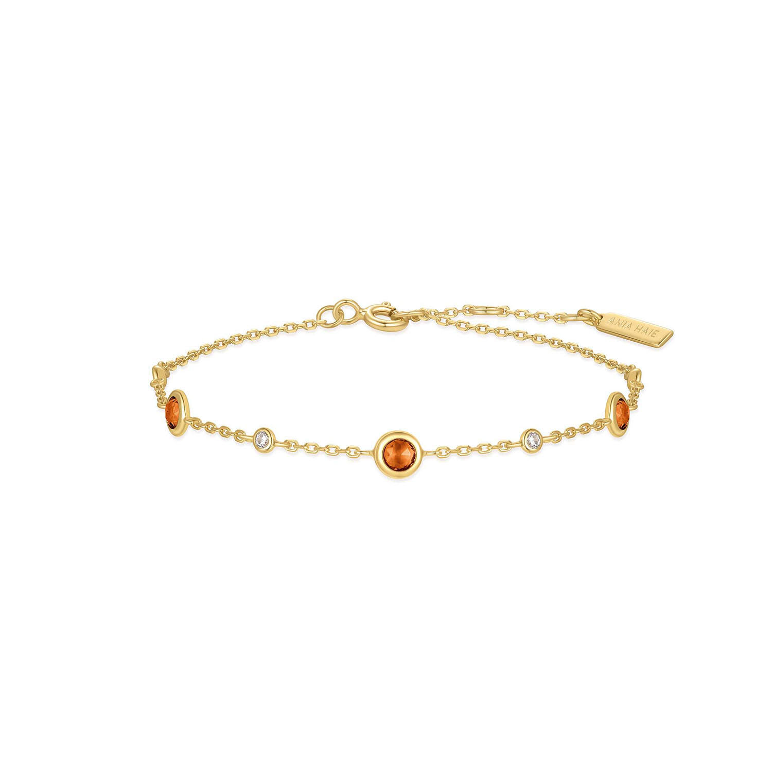  Melodic Poet - Armbanden met steen - Zilver / 14kt GP - Kristal - 18,5cm